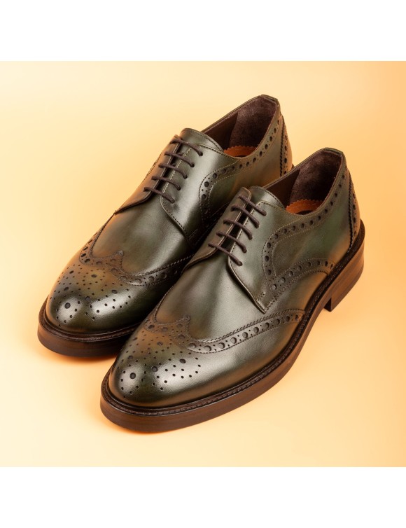 Men's green calfskin shoes
