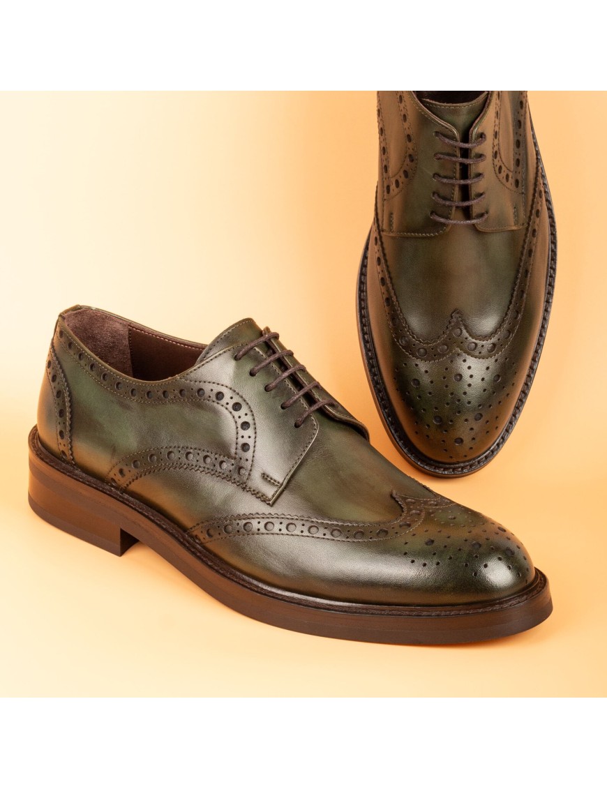 Men's green calfskin shoes