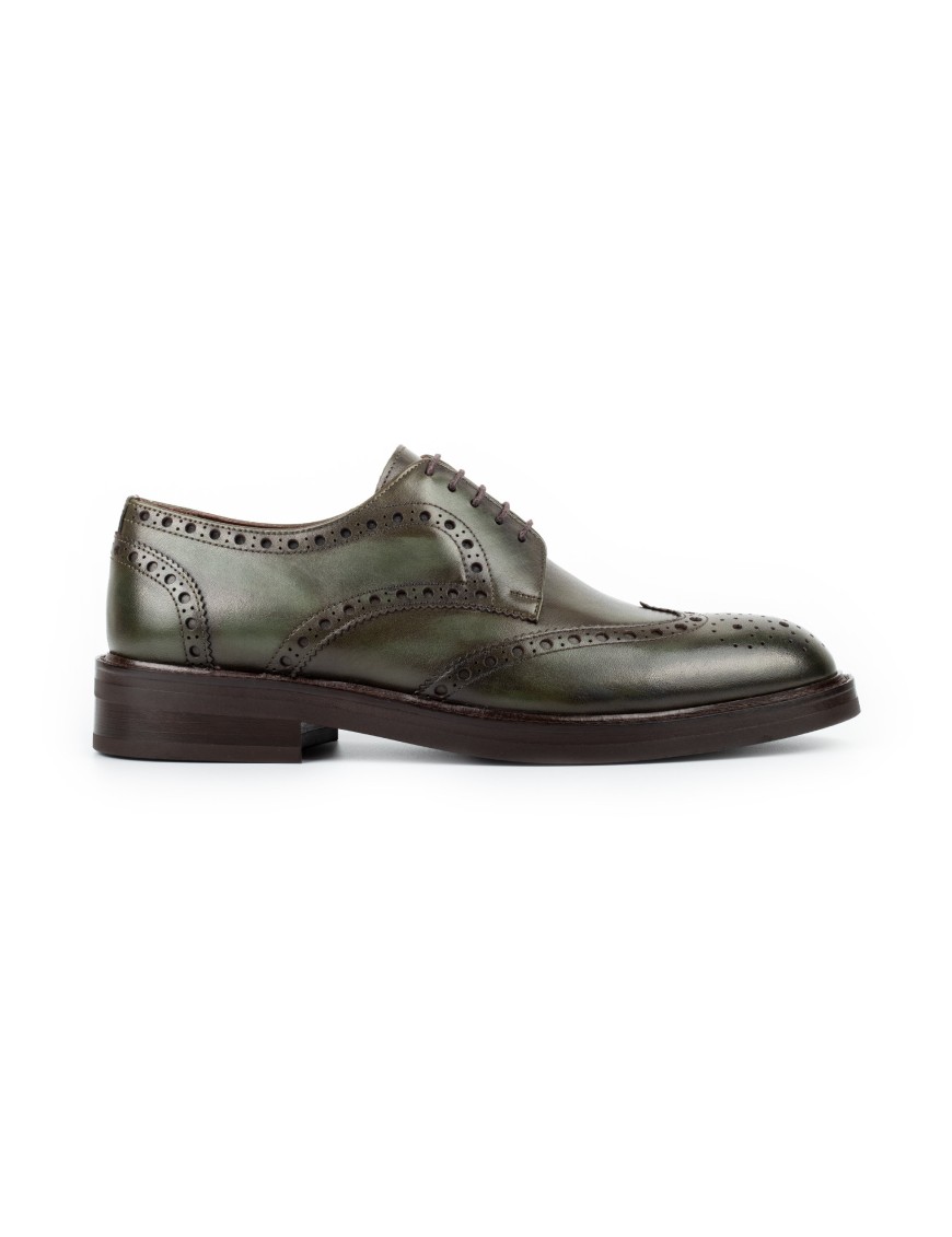 Men's green calfskin shoes