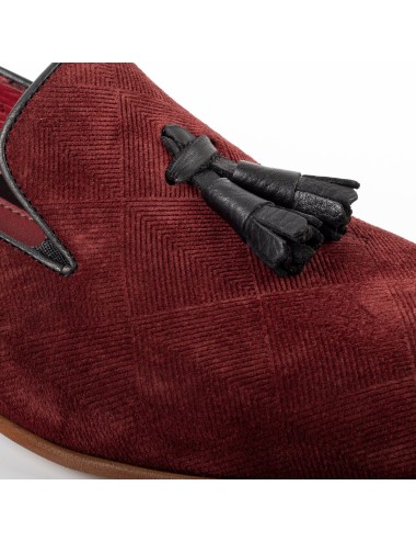 Men's Bordeaux suede tassel loafers