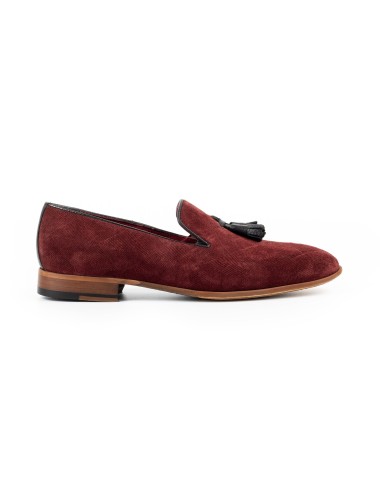 Men's Bordeaux suede tassel loafers