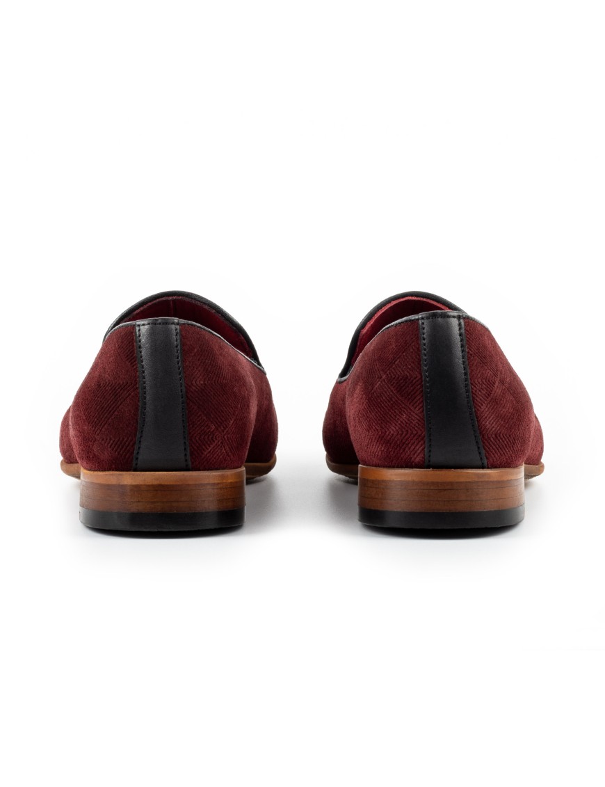 Men's Bordeaux suede tassel loafers