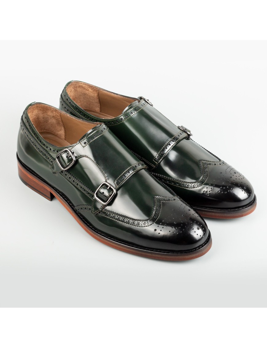 Men's Light Green Pair of Monk Shoes