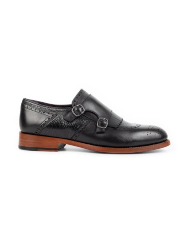 Men's black pair of monk shoes