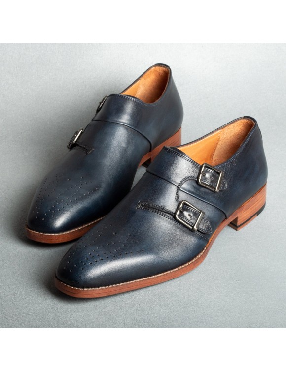 Men's Navy Handmade Dress Shoes