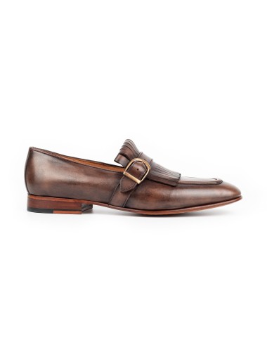 Men's Brown Single Monk Shoes