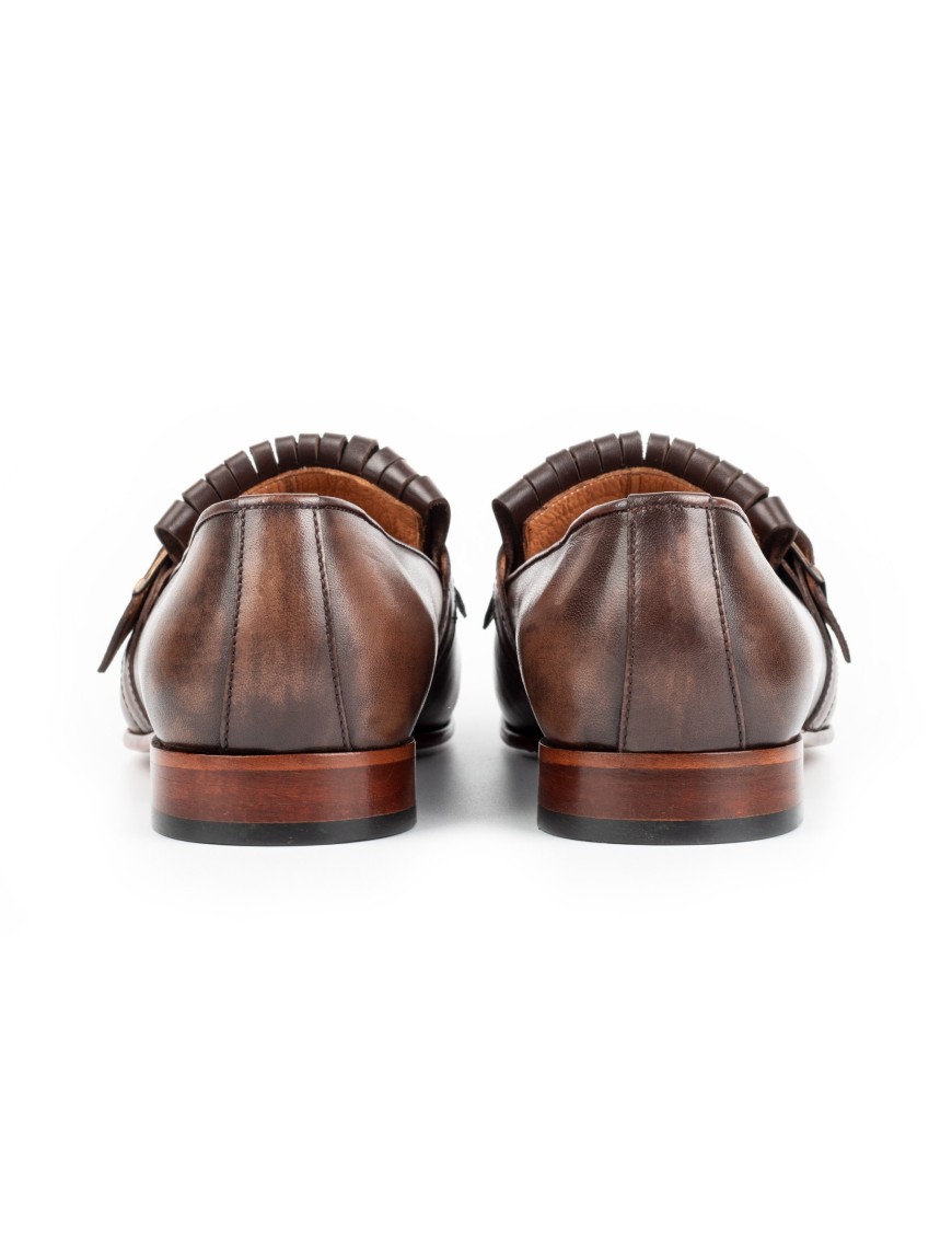 Men's Brown Single Monk Shoes