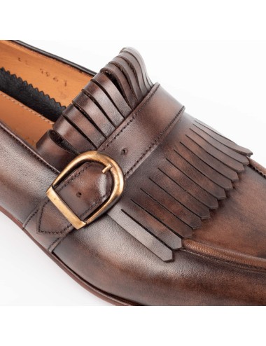 Men's Brown Single Monk Shoes
