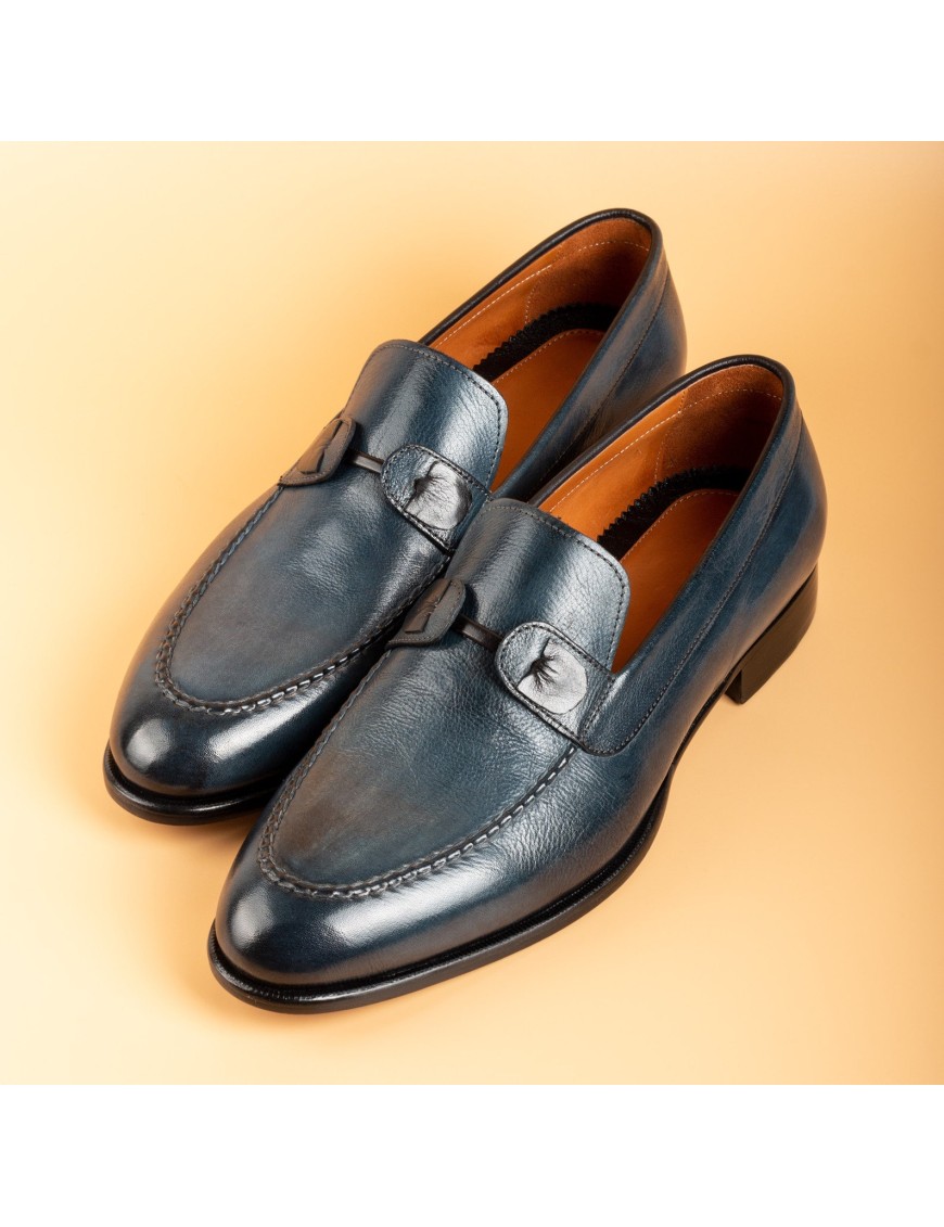 Men's Navy Slip-On Loafers