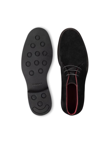 Men's black calf suede lace-up shoes