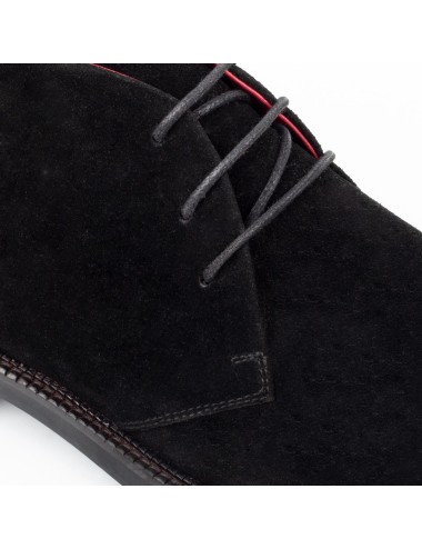 Men's black calf suede lace-up shoes