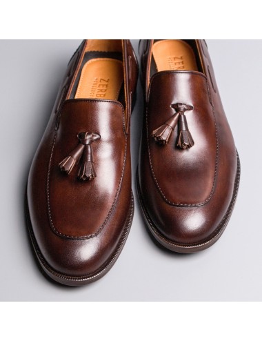 Men's brown calfskin tassel loafers