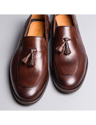 Men's brown calfskin tassel loafers