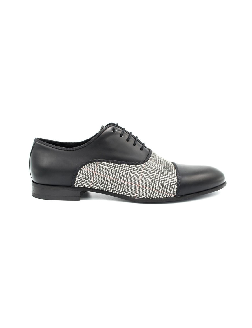 Men's Black Small Leather Oxford Shoes