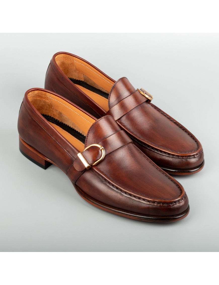 Men's Brown Single Monk Shoes