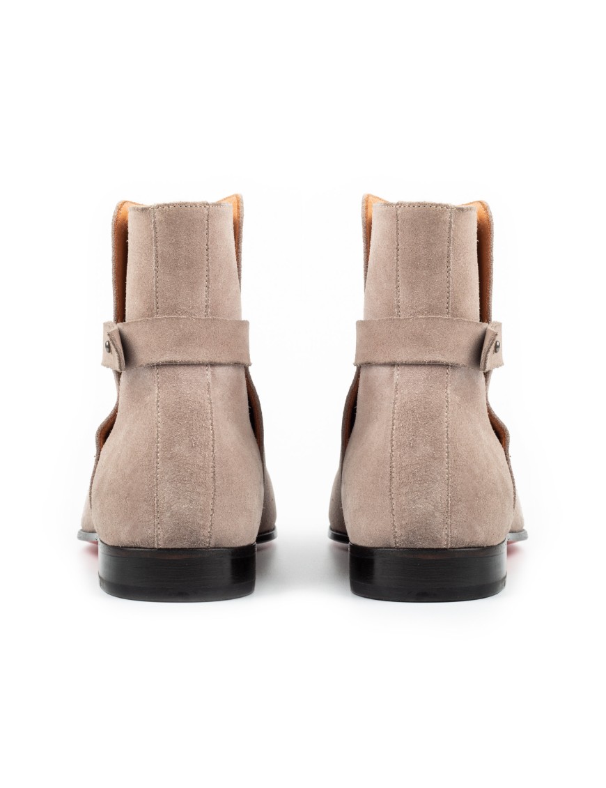 Men's Mink Suede Leather Handmade Solid Boots