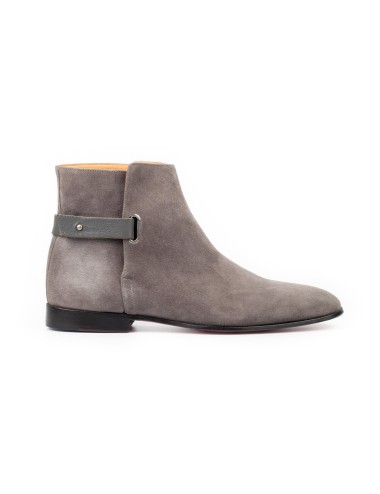 Men's Grey Suede Leather Handmade Solid Boots