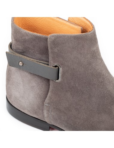 Men's Grey Suede Leather Handmade Solid Boots