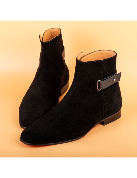 Men's Black Suede Leather...
