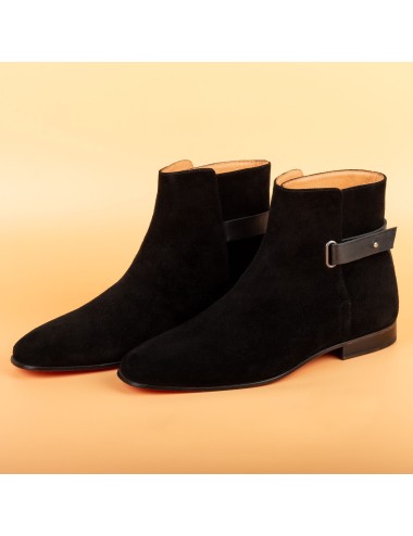 Men's Black Suede Leather Handmade Solid Boots